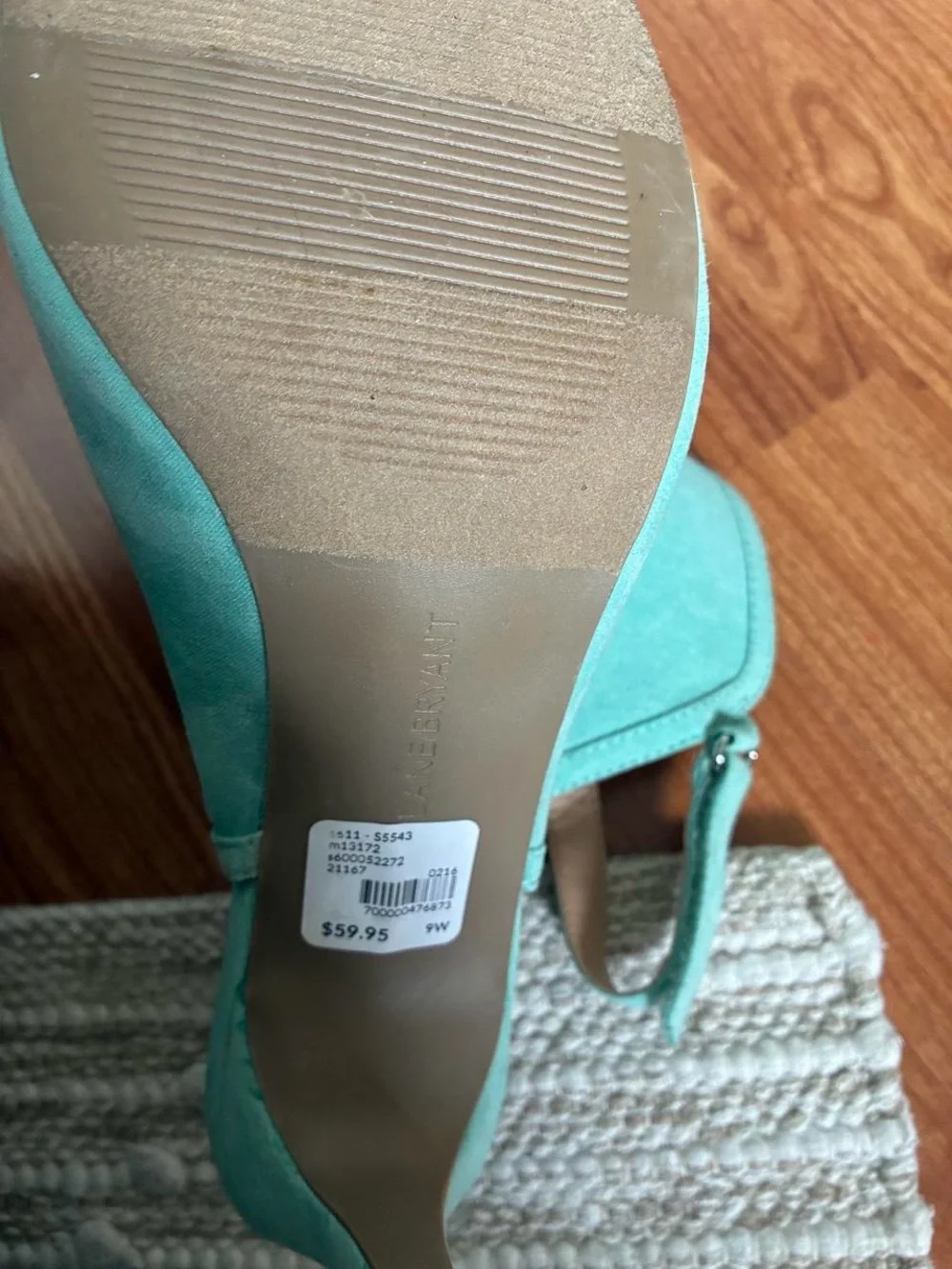 Turquoise Suede Cutout Slingback Heels